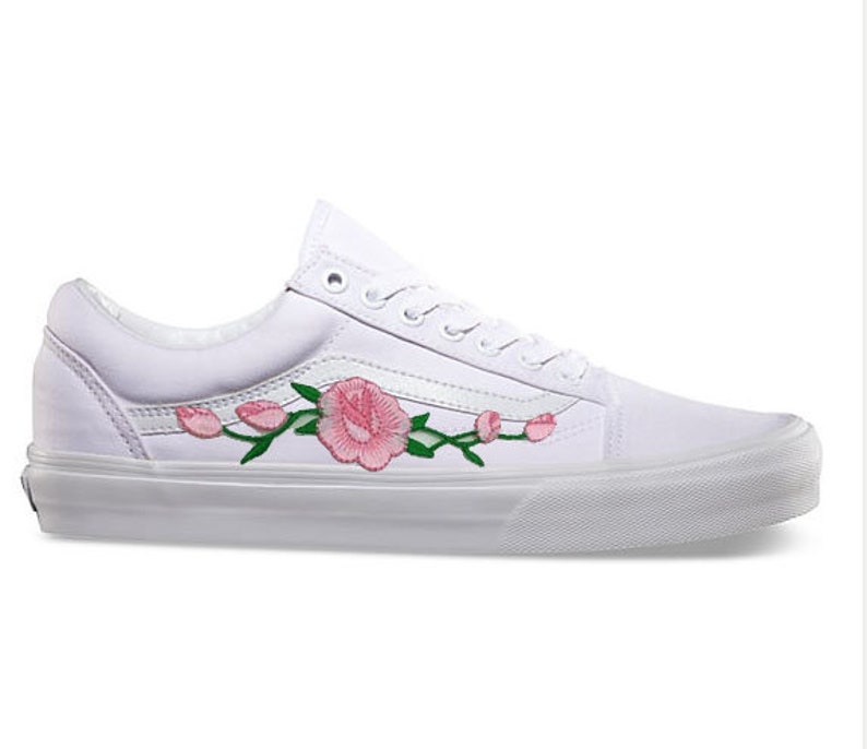 vans old skool rose brodé