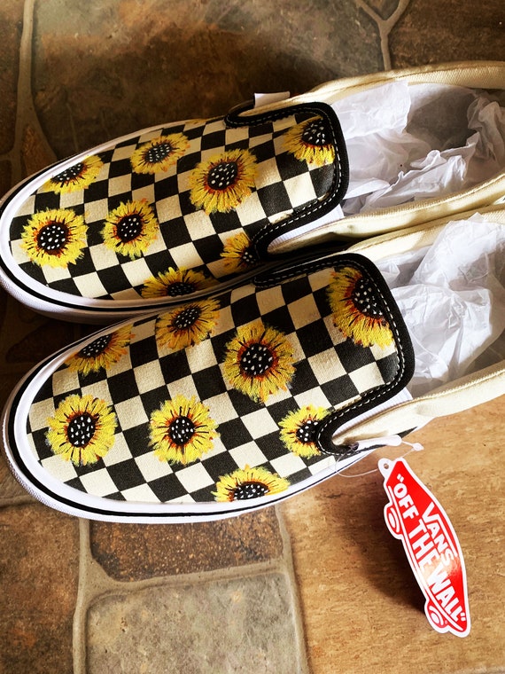 checkerboard vans sunflower