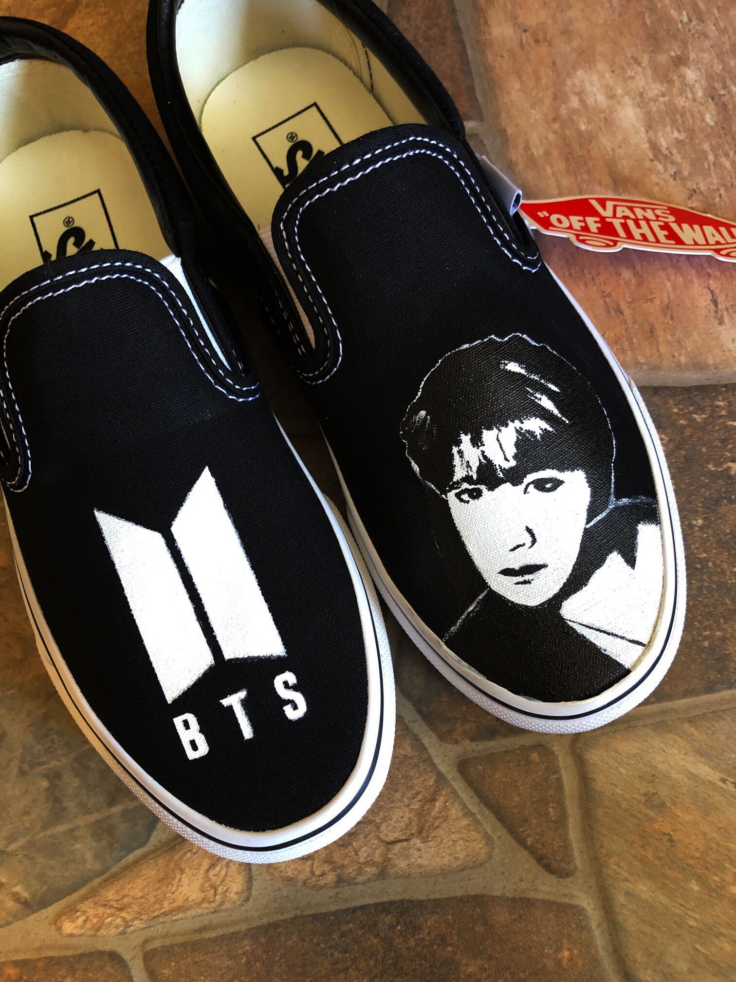 Custom Hand Painted Slip on Vans Shoe 