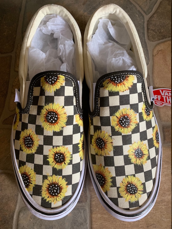 Sunflower Custom Hand Painted Vans 