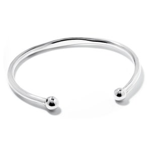 Sterling Zilver Gratis Graveren Heren Torque ID Bangle Solid Bead 75x4mm Torq Ball Armband Gift Box