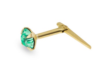 Andralok Orecchini A Perno In Oro Giallo 9kt Con Zirconia Cubica – Design Flame Swirl, Fatti A Mano UK - 4