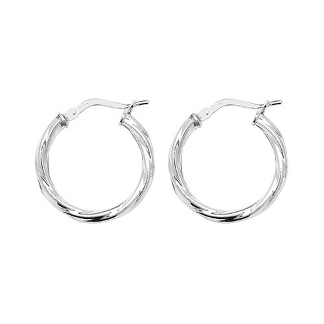 925 Sterling Silver Twist Creole Hoop Earrings – 20mm Diameter, Hinged, Nickel-Free, Ladies, Gift Boxed