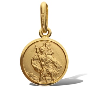 9 Karat Gold Saint Christopher Kostenlose Gravur St Chris Anhänger Charm Medaille Kostenlose Geschenkbox
