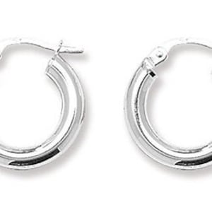 Sterling Silver Hoop Earrings 3mm Round Creole Polished Tube Plain Sleeper Gift Box
