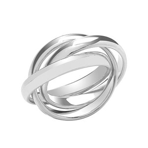 Ryska vigselringar i sterlingsilver 3,5 mm Trinity 3-ringband Gratis presentförpackning