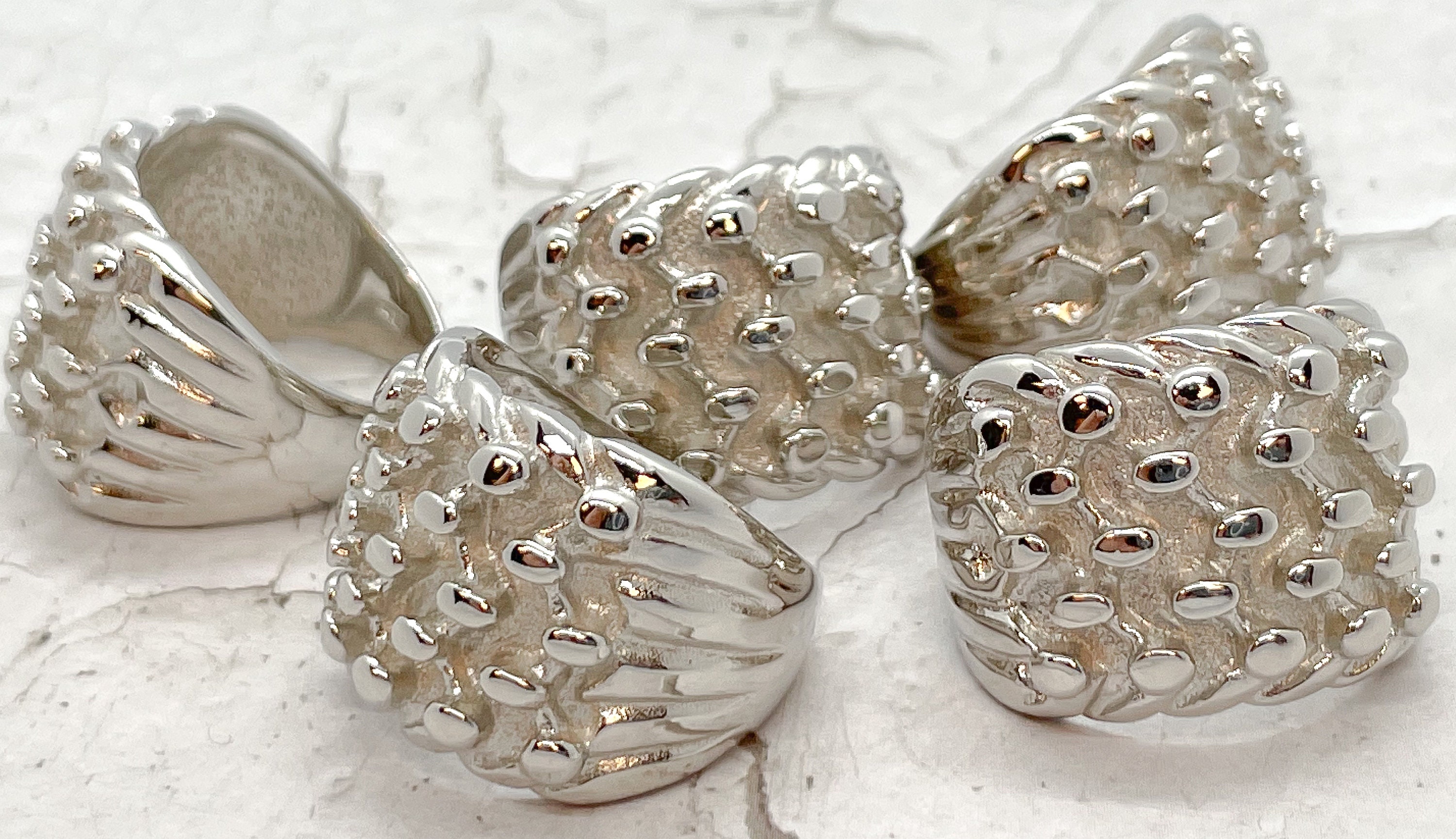 Sterling Silver Keeper Ring 5 Row Wide Shot Knot Buckle Solid Etsy