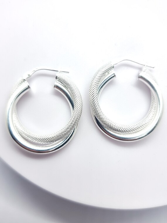 ORECCHINI A CERCHIO MONOCHROMS STRASS IN OTTONE FINITURA RODIATA Con Cristalli 460yu6bcz.36si