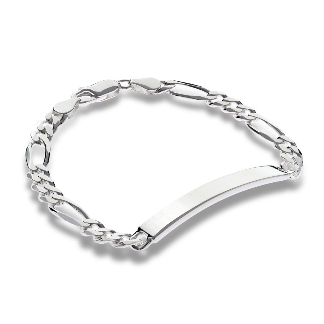 Sterling Silver ID Bracelet Free Engraving 7.4 Ladies Etsy