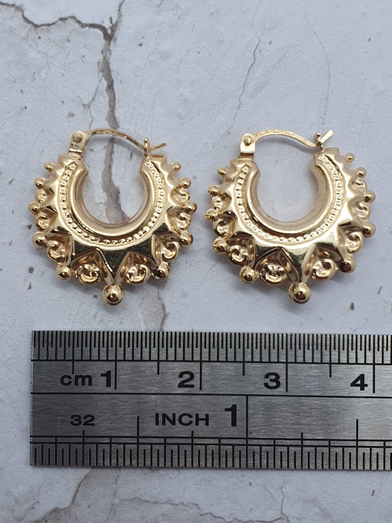 9ct gold gypsy creole hoop earrings (2.4g) in United Kingdom