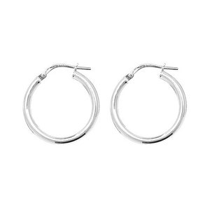 Sterling Silver Hoop Earrings 20x2mm Round Polished Plain Tube Creoles 925 Gift Box
