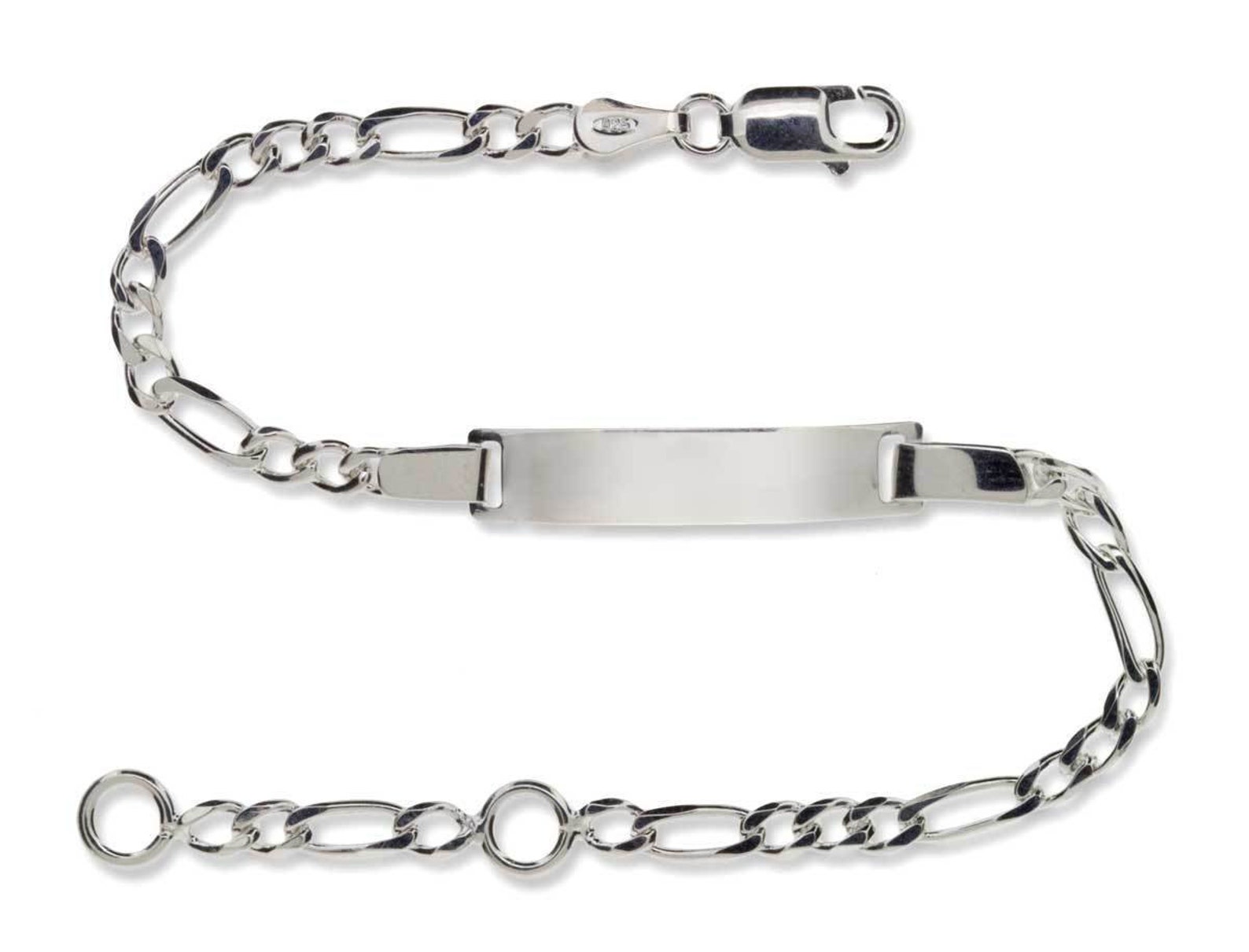 Sterling Silver ID Bracelets Free Engraving Solid Curb Figaro Etsy