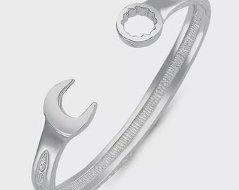 Sterling Silver Torque Bangle Gents 14mm Spanner Torq Solid Bracelet Gift Box