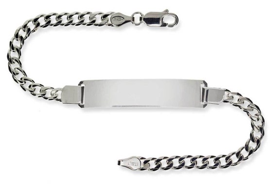 señoras identidad Brazalete de identificación Plata Esterlina Nuevo