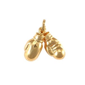 9カラットゴールドボクシンググローブ ペアペンダントチャーム ブレスレットチェーンギフトボックス用