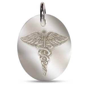 Sterling Silver Medic Alert ICE ID Incisione Opzione SOS Ciondolo Lingotto Dog Tag Oblungo Scatola regalo gratuita