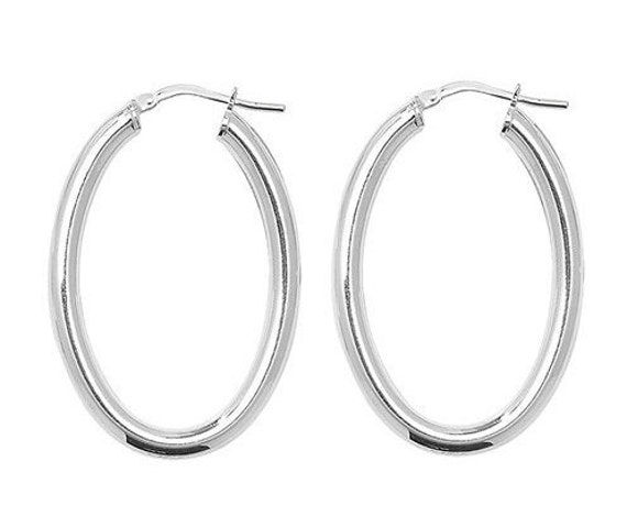 Orecchini in Argento 925 Cerchio Bombato Torcion 25mm (ARG056