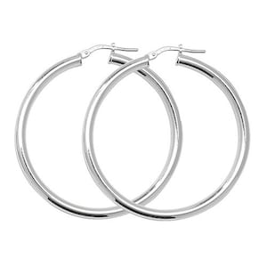 Sterlingzilveren oorringen 2,5 mm ronde creolen gedraaide buis effen dwarsliggers Geschenkdoos