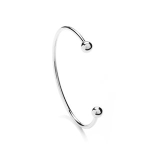 Sterling Silver Torque Bangle Gents 60x75mm Mens Bobble Bangles Ball Bracelet Gift Box