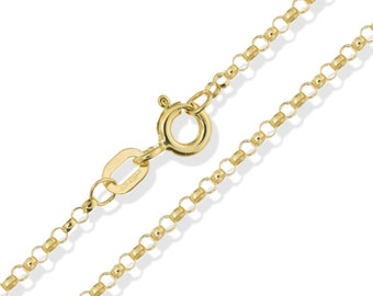 9 Karat Gold Belcher-Kette – Ovales Link-Design, In 16, 18 Oder 20 Zoll!