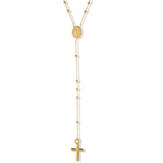 9ct gold rosary necklace clearance