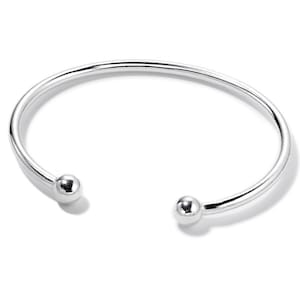 Sterling Silver Torque Bangles 55x40 2.5mm Baby Maiden Bobble Bangles Ball Bracelet Gift Box