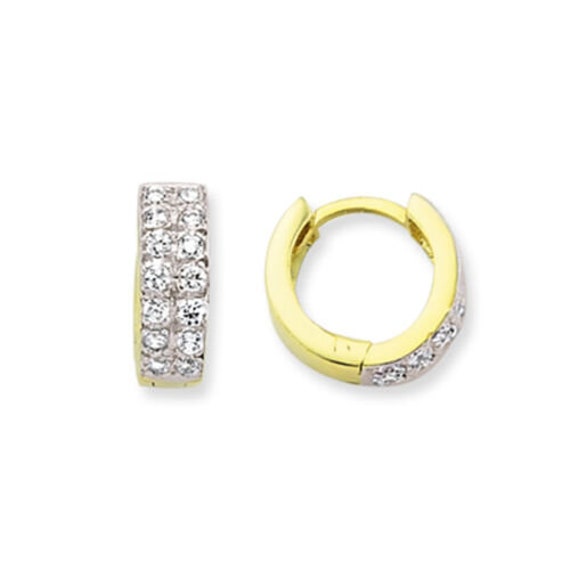 9ct gold cubic zirconia hoop best sale earrings