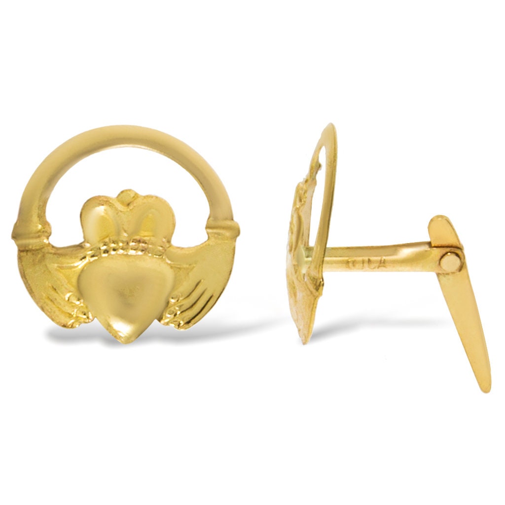 Orecchini Cardo In Oro Giallo 9kt Con Chiusura Andralok - Fatti A Mano Nel Regno Unito - In Gift Box