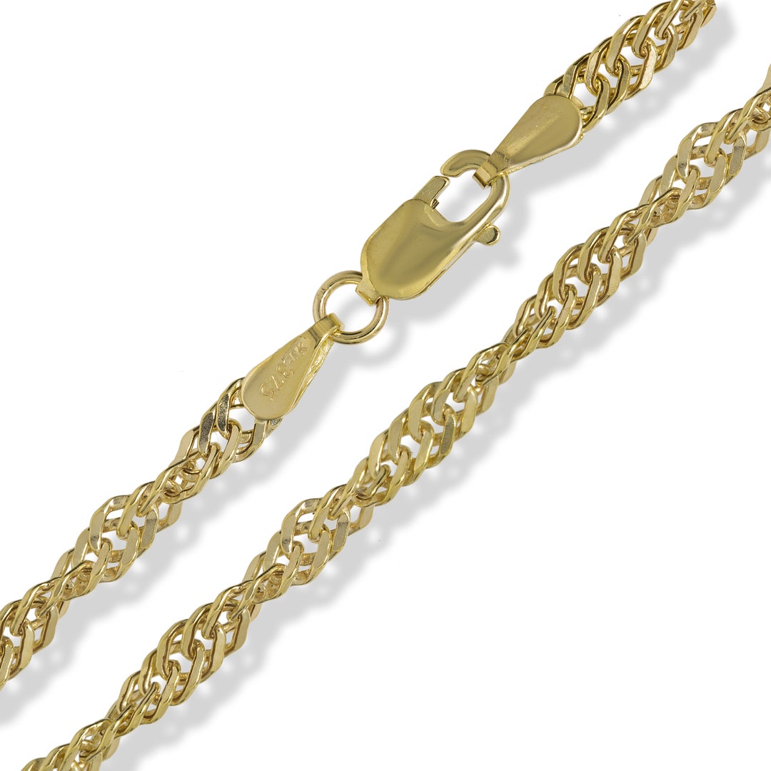 9CT Gold Singapore Twisted Curb Rope Chain 16 18 Etsy