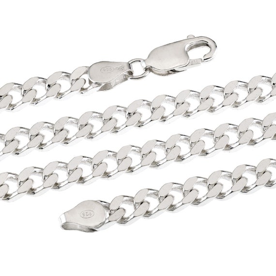 Flat link store silver chain
