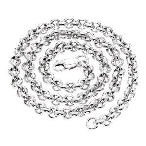 Sterling Silver Belcher Chain 6.3mm 18 20 22 24 inch Heavy Round Link Solid Necklace Gift Box