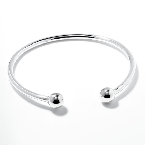 Sterling Silver Torque Bangle Baby Childs Ladies Torq Ball - Etsy