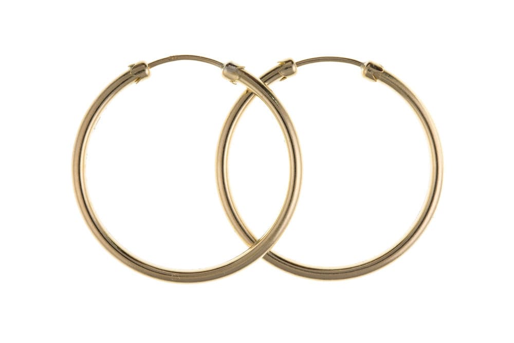 9CT Gold Sleeper Earrings 14 18MM Plain Tube Hoop Capped Mens Etsy