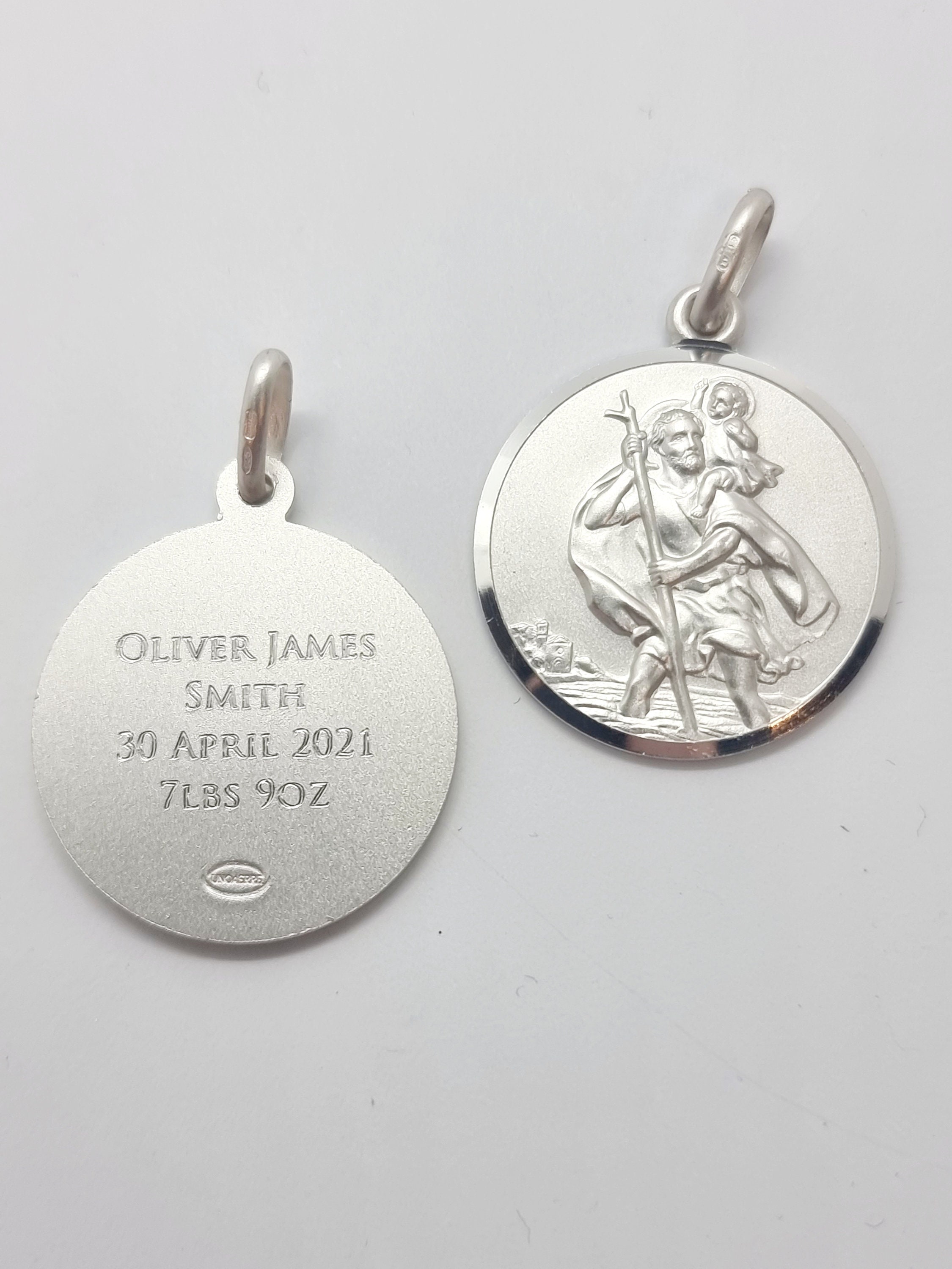 Collier Saint Christophe En Argent Sterling Plaqué Or - 18-19,99" - Cadeau Fête Des Mères