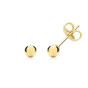 9ct Gold 2.5mm Yellow Gold Ball Stud Earrings Gift Box