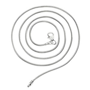 Sterling Silver Snake Chain 1.2mm 16&quot; 18&quot; 20&quot; Lizard Round Choker Necklace Gift Box