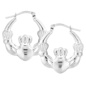 Sterling Silber Claddagh Creolen 24 x 20 mm Creolen Geschenkbox