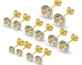 Andralok Orecchini A Goccia In Oro Giallo 9 Carati Con Cristalli – Fatti A Mano Nel Regno Unito, In Confezione Regalo, Misura 23x6,5 Mm