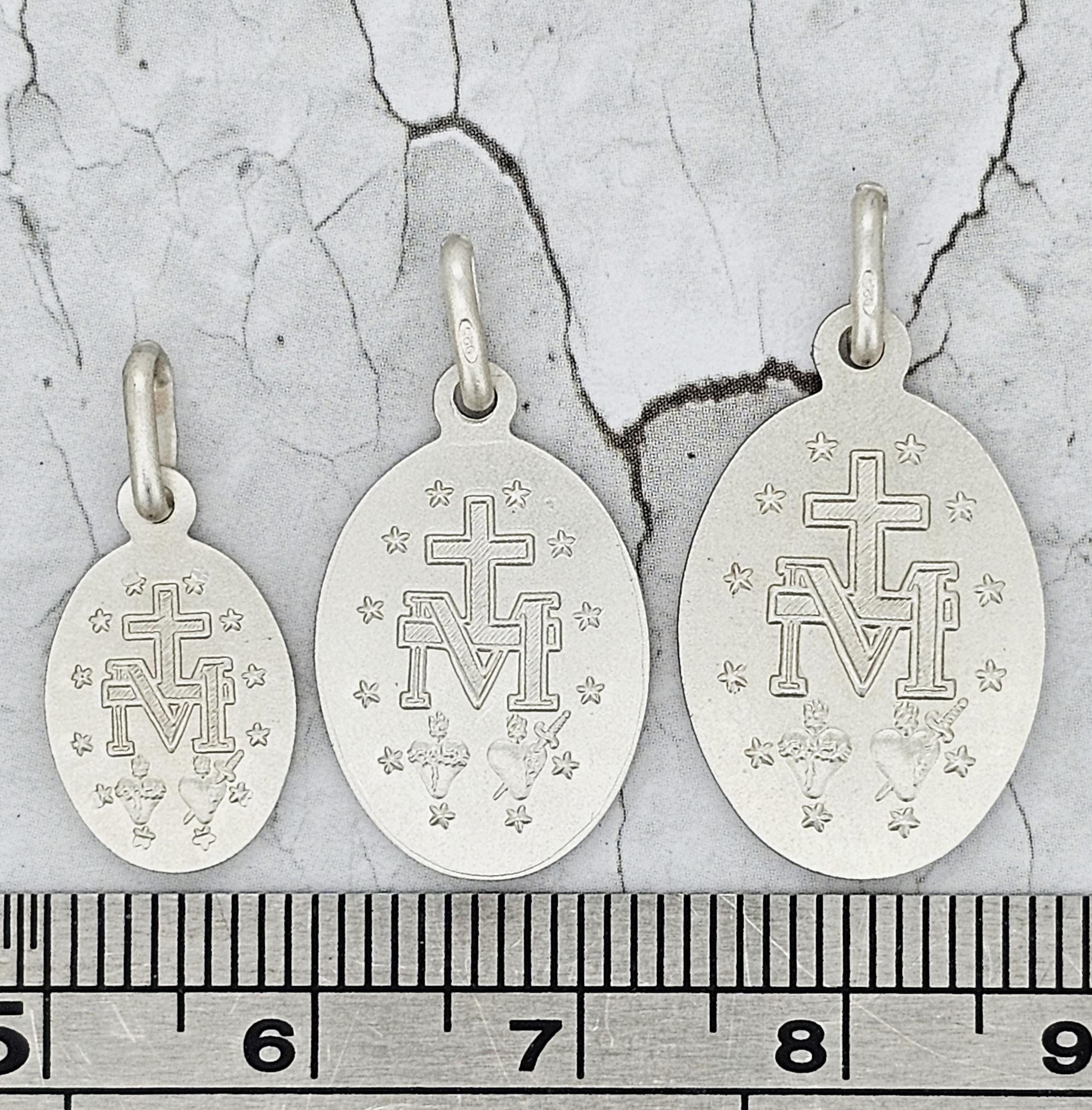 Sterling Silver Miraculous Medal Madonna Virgin Mary Oval Pendant Gift ...