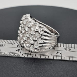 Sterling Silver Keeper Ring 5 Row Wide Shot Knot Buckle Solid Band Large Sizes