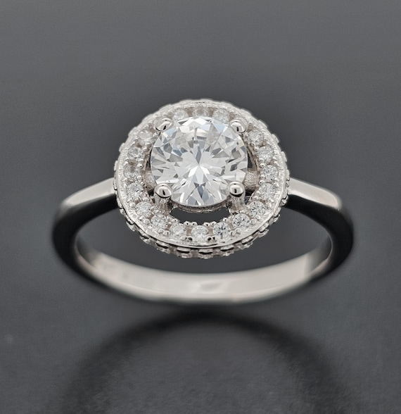 Cubic Zirconia Silver Dress Rings Sterling Silver Cluster Cubic Zirconia CZ Cocktail Ring BERRICLE Cubic Zirconia Silver Dress Rings Sterling Silver Cluster Cubic Zirconia CZ Cocktail Ring BERRICLE
