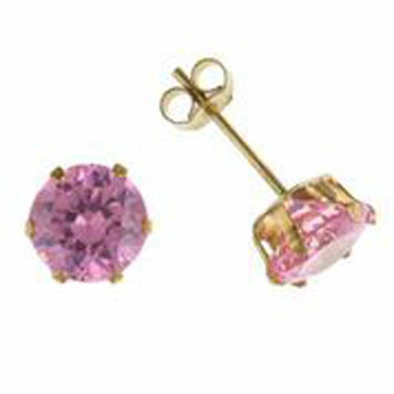 Orecchini A Bottone In Oro Rosa 9kt, Diametro 6mm, Vuoti Interni, Chiusura Farfalla