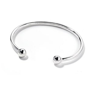 Sterling Silver Torque Bangles 50x40 2.5mm Baby Maiden Bobble Bangles Ball Bracelet Gift Box
