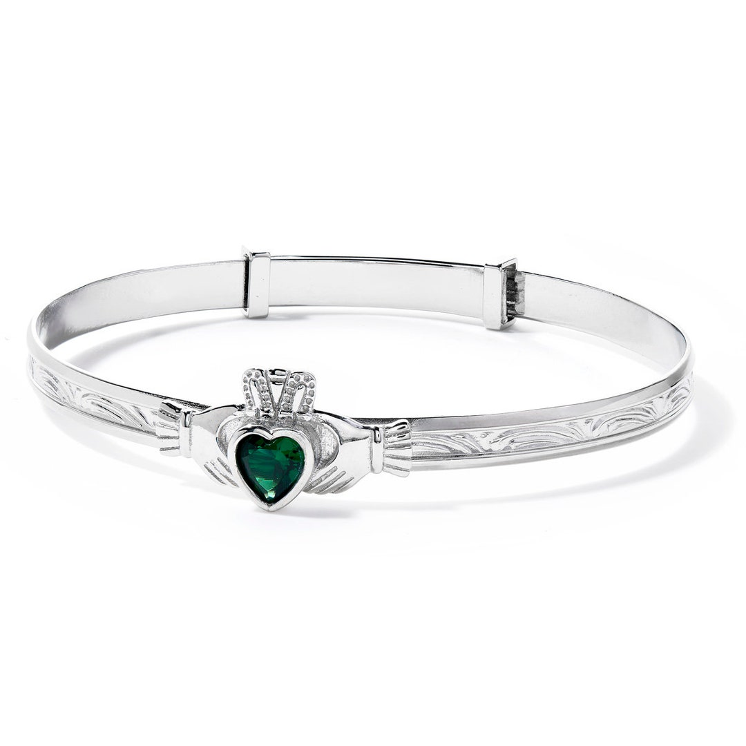 Claddagh Baby Ring - Genuine Sterling Silver 925 With Amethyst CZ - 7mm Face Height