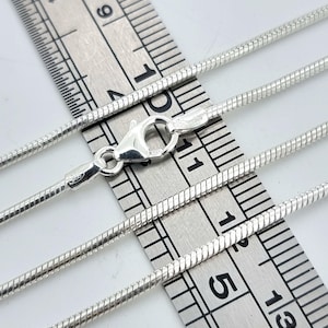 Sterling Silver Snake Chain 1.5mm 16" 18" 20" Round Lizard Choker Necklace Gift Box