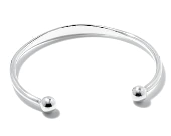 【...TABOO】Brain Bangle Sterling Silver Torque Bangles Free Engraving ID Plate Baby