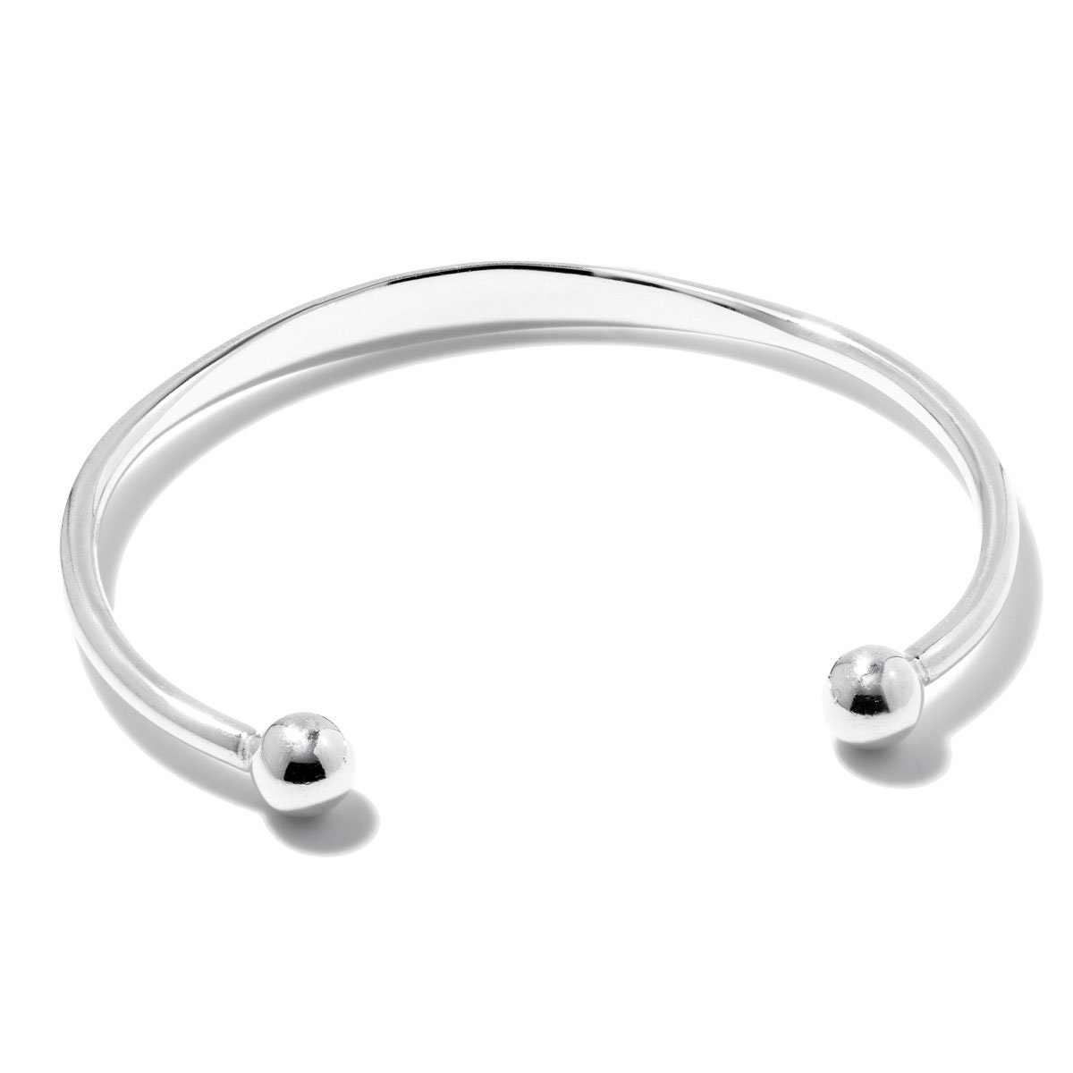 Sterling Silver Torque Bangles Free Engraving ID Plate Baby Maiden Ladies Bobble Bangles Ball Bracelet Gift Box