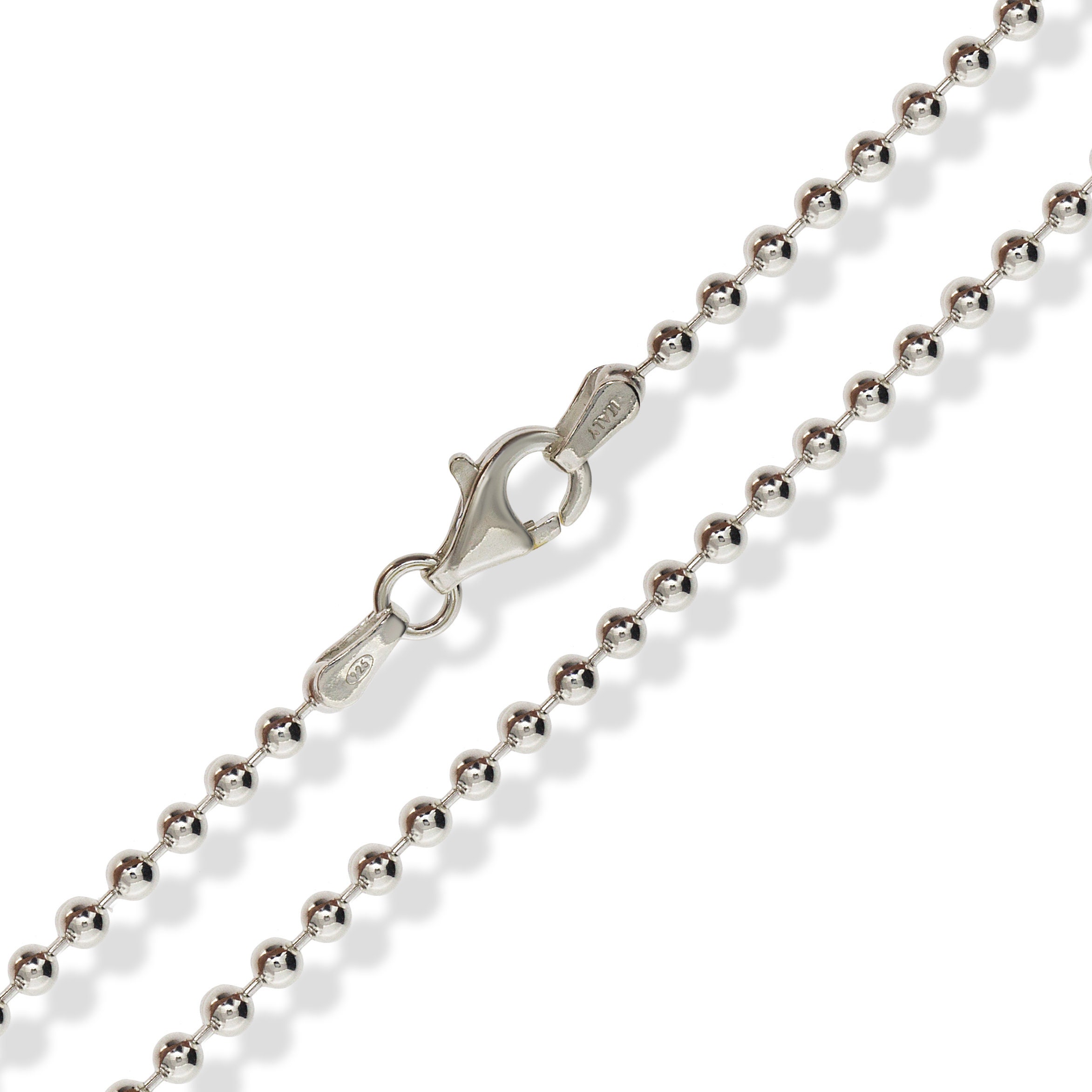 Sterling Silver Bead Ball Chain 16 18 20 22 24 30 925 Dog Tag Etsy