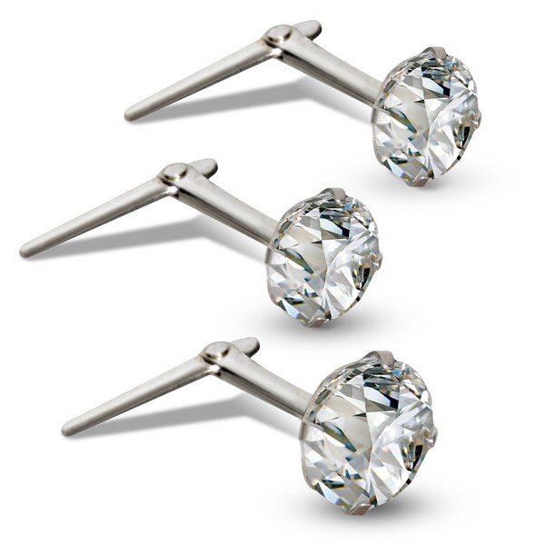 Sterling Silver Andralok Nose Studs Single Earring Cubic Zirconia White CZ Andra Pins