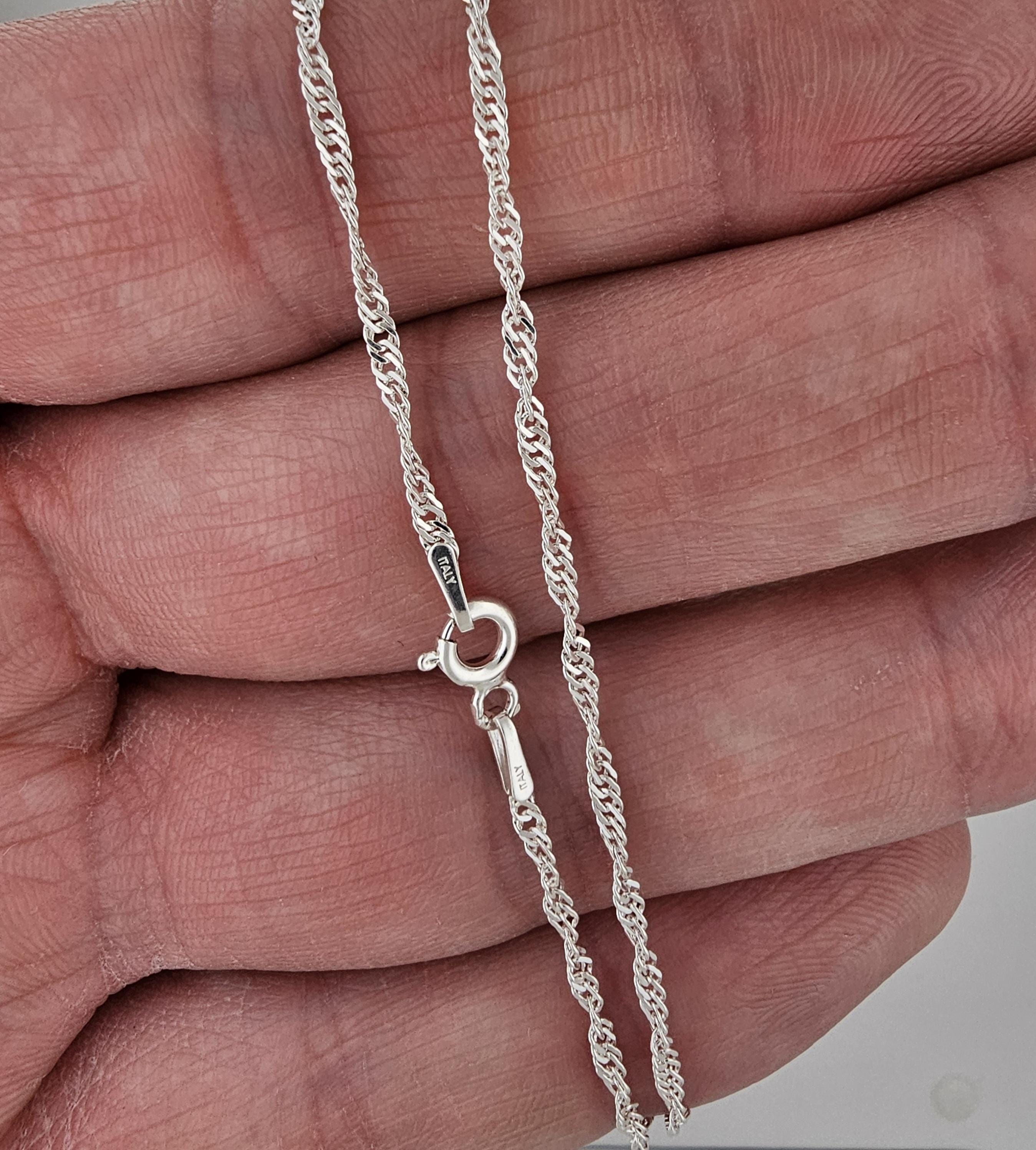 60 Cm  Collana Con Catena Laterale In Argento Sterling 925 Da 1618202224 Pollici Mn204~p128507125 - Foto 12